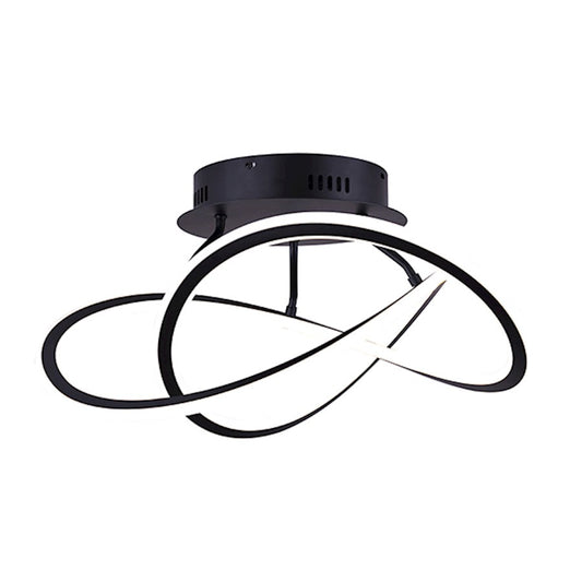 Canarm Zola 21in LED Semi-Flush Mount | Black Metal & Acrylic | Bedroom & Hallway | 2500 Lumens, Dimmable, 3000K | Model LSF155A21BK