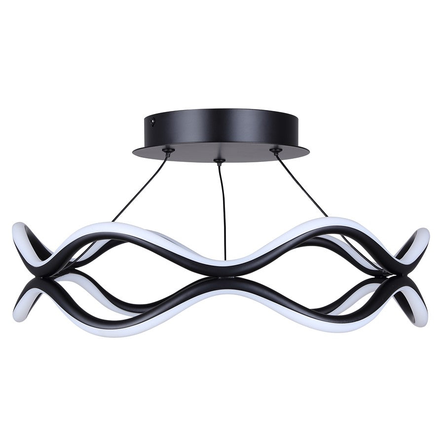 Canarm Castra 17in 3-Light Semi Flush Mount | Modern Matte Black Metal | Dining Room & Living Room | 16.88 x 16.88 x 8.5 in | Model LSF280A17BK
