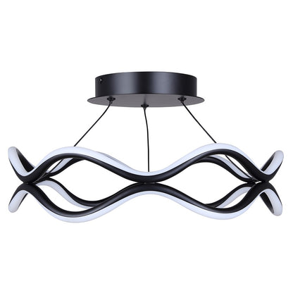 Canarm Castra 17in 3-Light Semi Flush Mount | Modern Matte Black Metal | Dining Room & Living Room | 16.88 x 16.88 x 8.5 in | Model LSF280A17BK