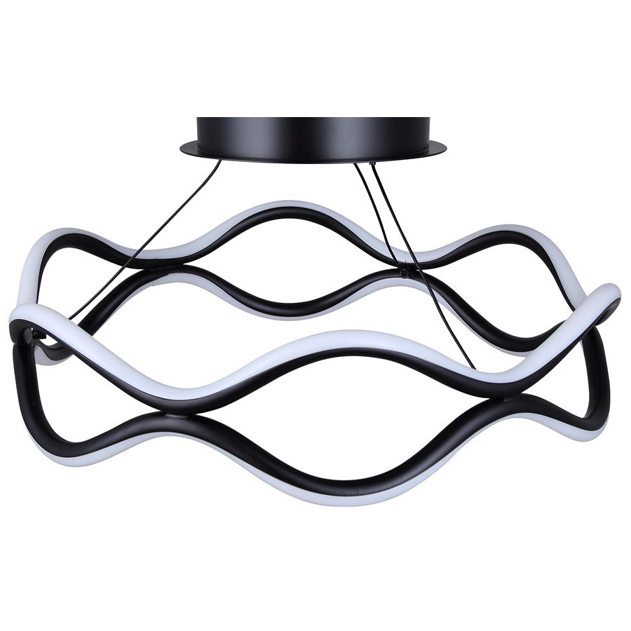 Canarm Castra 17in 3-Light Semi Flush Mount | Modern Matte Black Metal | Dining Room & Living Room | 16.88 x 16.88 x 8.5 in | Model LSF280A17BK