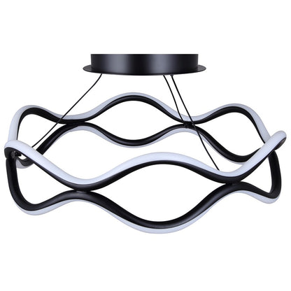 Canarm Castra 17in 3-Light Semi Flush Mount | Modern Matte Black Metal | Dining Room & Living Room | 16.88 x 16.88 x 8.5 in | Model LSF280A17BK