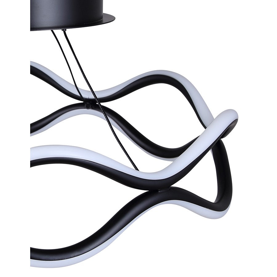 Canarm Castra 17in 3-Light Semi Flush Mount | Modern Matte Black Metal | Dining Room & Living Room | 16.88 x 16.88 x 8.5 in | Model LSF280A17BK