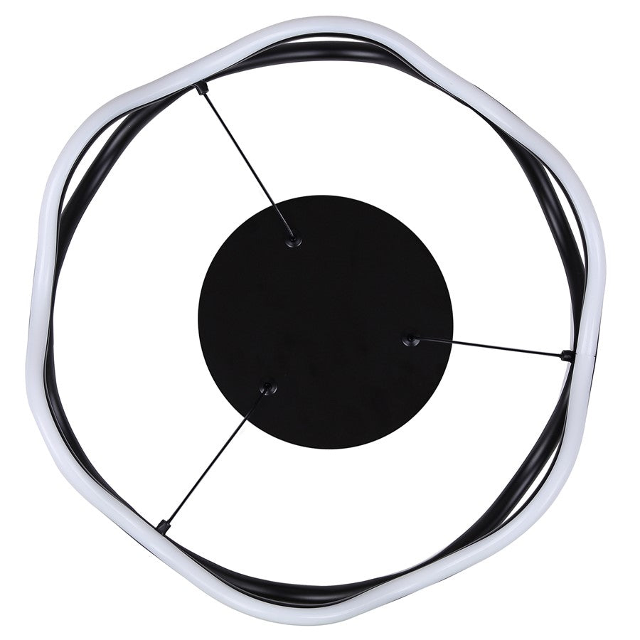 Canarm Castra 17in 3-Light Semi Flush Mount | Modern Matte Black Metal | Dining Room & Living Room | 16.88 x 16.88 x 8.5 in | Model LSF280A17BK