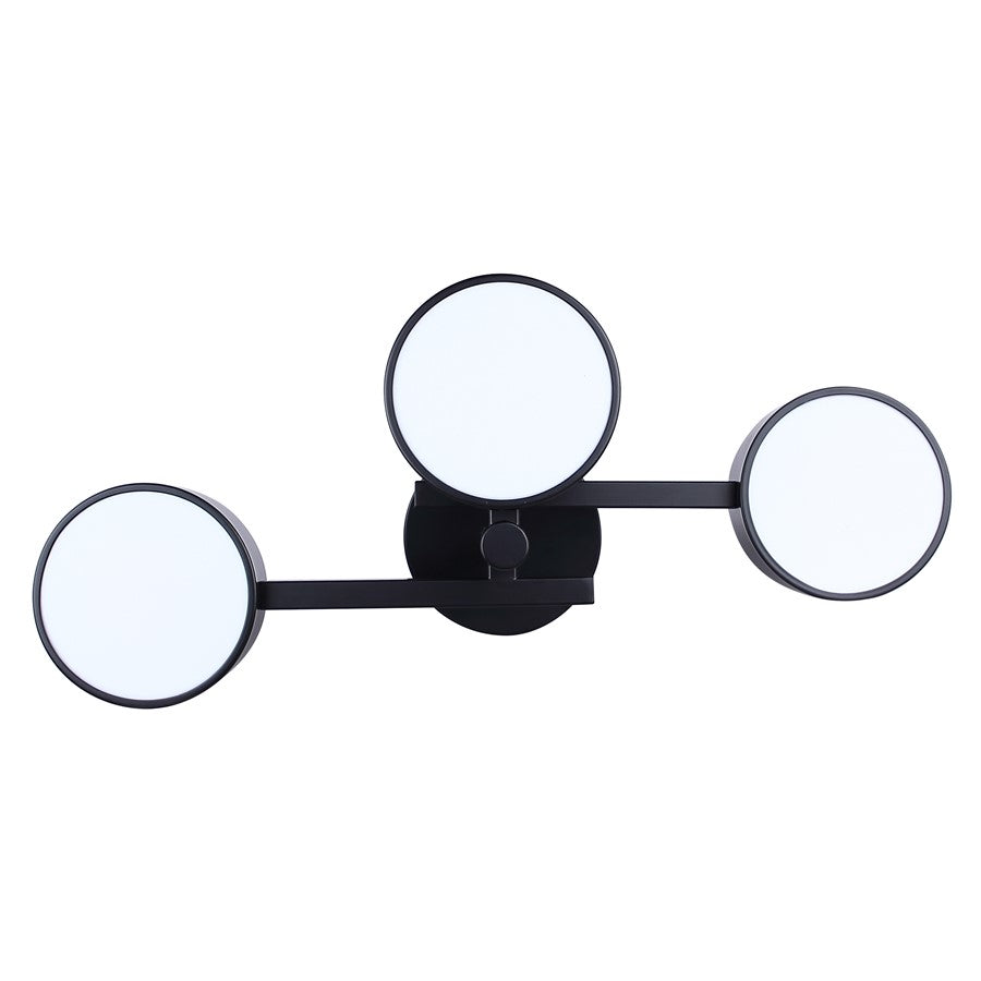 Canarm Montgomery 24in 3-Light Semi Flush Mount | Modern Matte Black Steel | Living Room & Dining Room | 24.25 x 10.75 x 9.375 in | Model LSF315A03BK