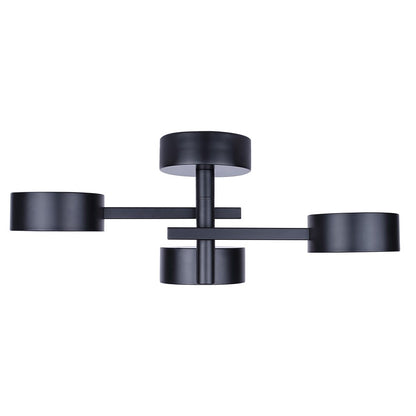 Canarm Montgomery 24in 3-Light Semi Flush Mount | Modern Matte Black Steel | Living Room & Dining Room | 24.25 x 10.75 x 9.375 in | Model LSF315A03BK