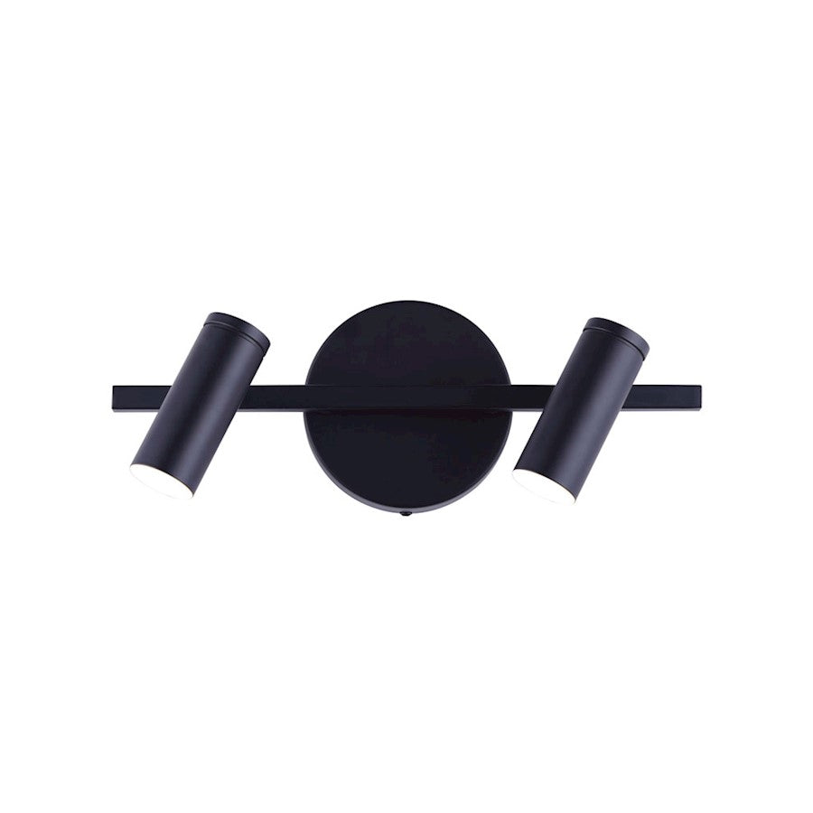 Canarm Kelby 14in 2-Light LED Track Light | Matte Black and Chrome Accents | Kitchen, Living Room & Accent Lighting | 12W LED | Model LT211A02BK