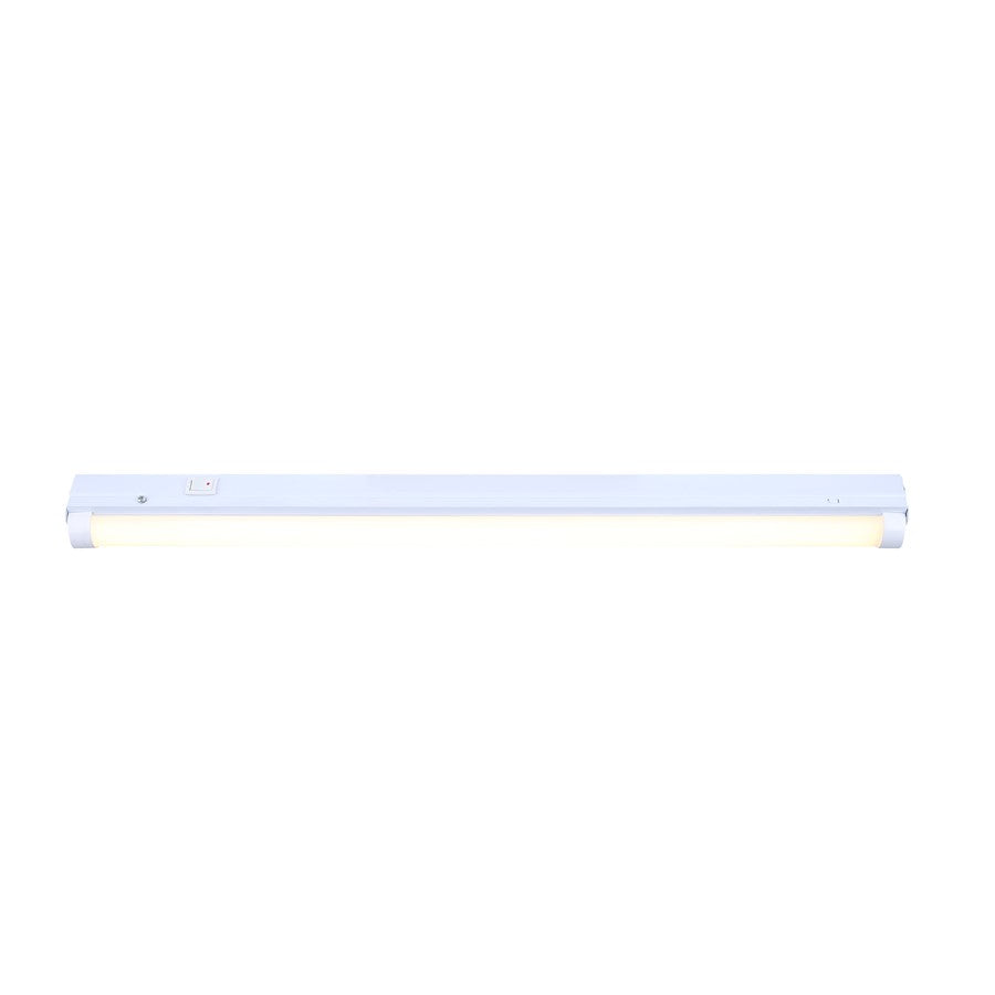 Canarm Madison 24in LED Utility Light | White Metal Flush Mount | Garage, Laundry & Utility Room | 23.6 x 1.6 x 2 in | Model LT24A20