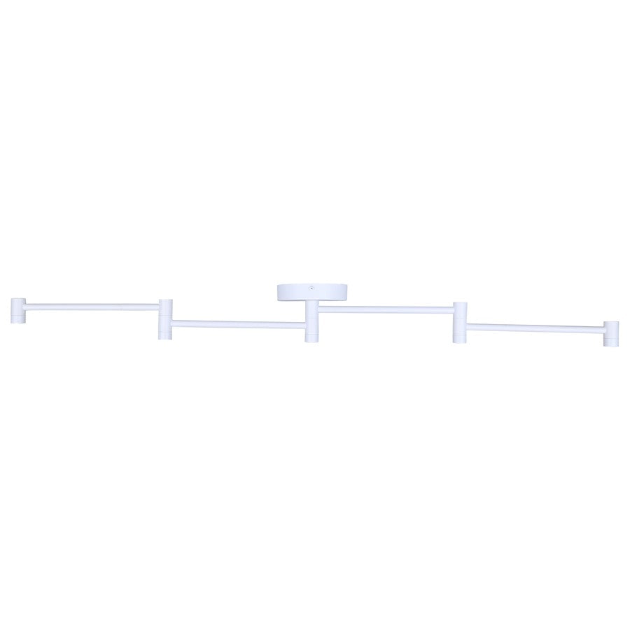 Canarm Axa 44in 4-Light LED Track Light | Modern White Metal and Acrylic | Living Room, Kitchen & Workspace | Model LT295A05WH