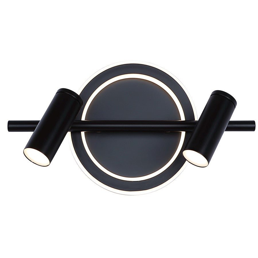 Canarm Denver 14in 2-Light LED Track Light | Modern Matte Black Steel and Aluminum | Living Room, Bedroom & Kitchen | Model LT314A02BK