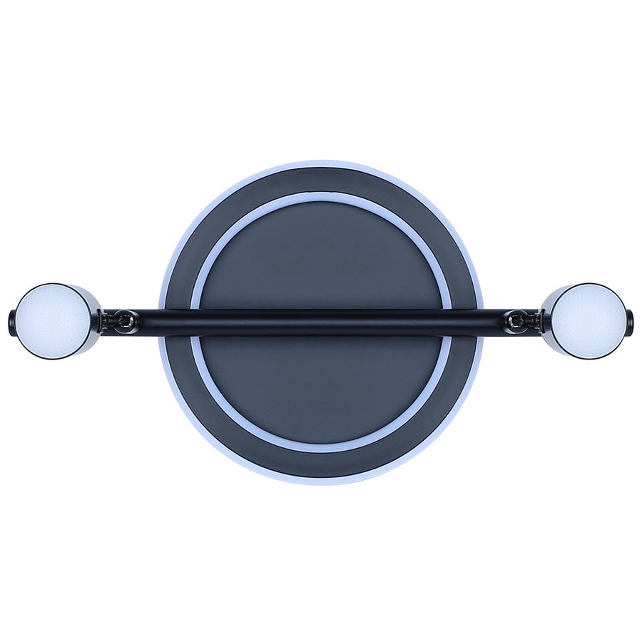 Canarm Denver 14in 2-Light LED Track Light | Modern Matte Black Steel and Aluminum | Living Room, Bedroom & Kitchen | Model LT314A02BK