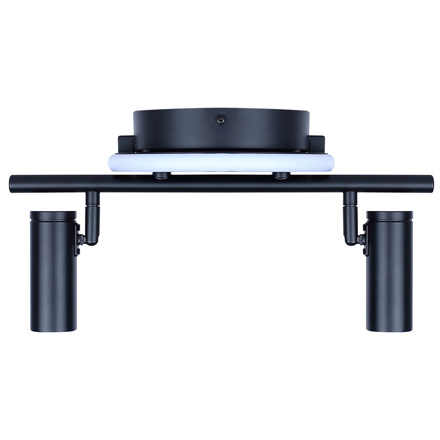 Canarm Denver 14in 2-Light LED Track Light | Modern Matte Black Steel and Aluminum | Living Room, Bedroom & Kitchen | Model LT314A02BK