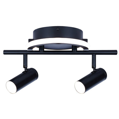 Canarm Denver 14in 2-Light LED Track Light | Modern Matte Black Steel and Aluminum | Living Room, Bedroom & Kitchen | Model LT314A02BK