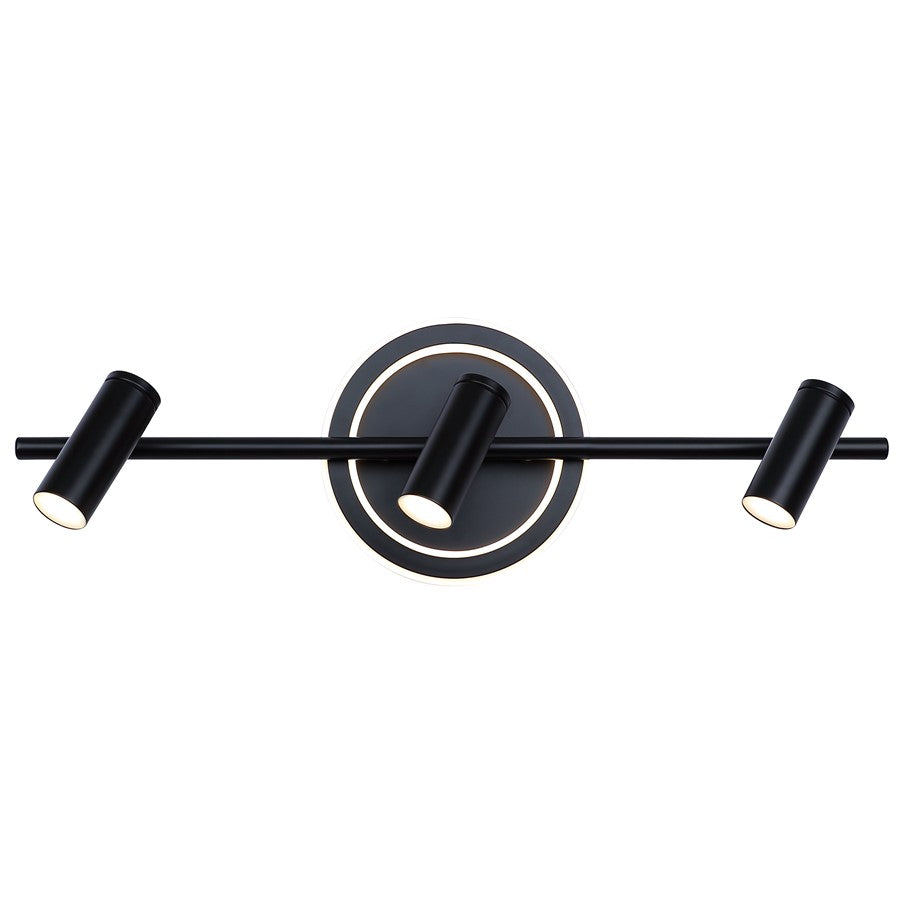 Canarm Denver 24in 3-Light LED Track Light | Modern Matte Black Steel and Aluminum | Living Room, Bedroom & Kitchen | Model LT314A03BK