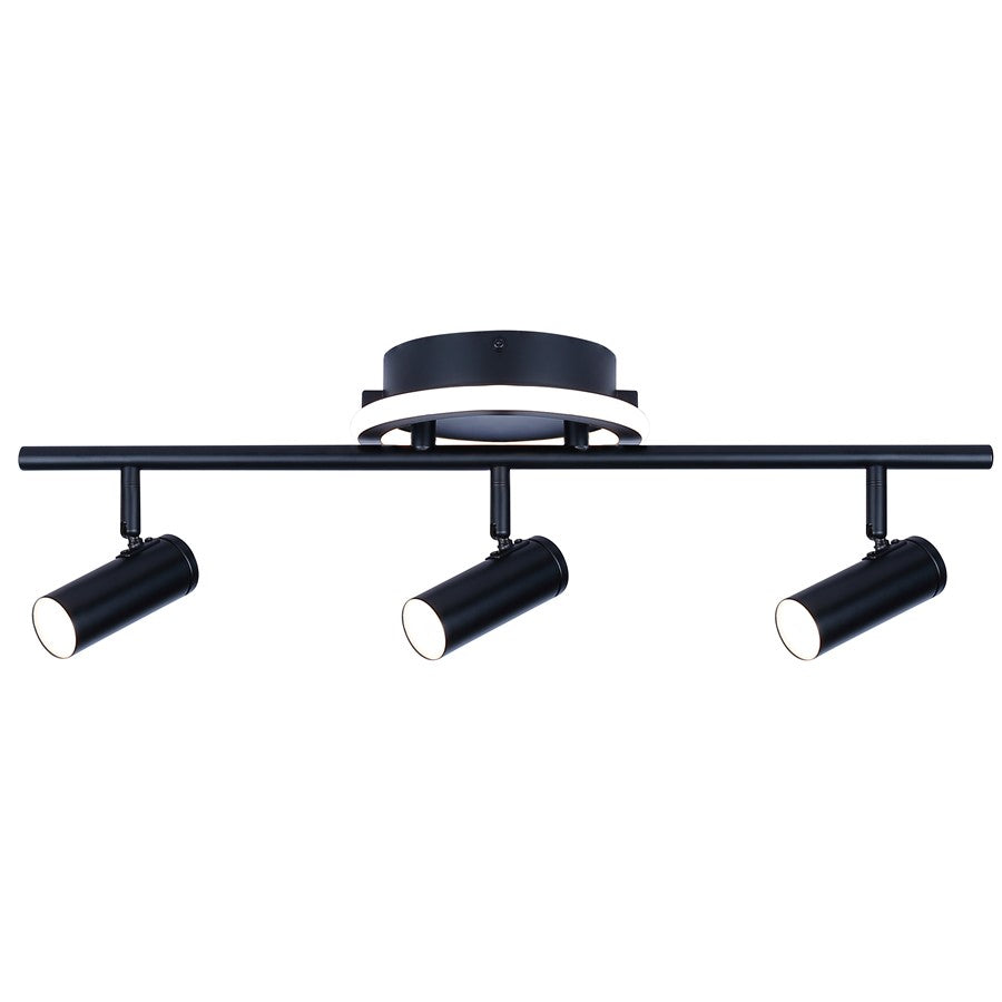 Canarm Denver 24in 3-Light LED Track Light | Modern Matte Black Steel and Aluminum | Living Room, Bedroom & Kitchen | Model LT314A03BK