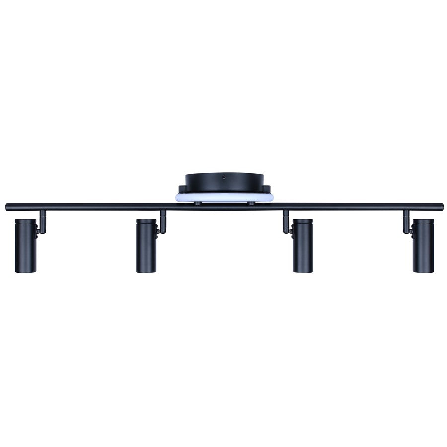 Canarm Denver 33in 4-Light LED Track Light | Matte Black Steel and Aluminum | Kitchen & Living Room | 33.25 x 7.5 x 7.5 in | Model LT314A04BK