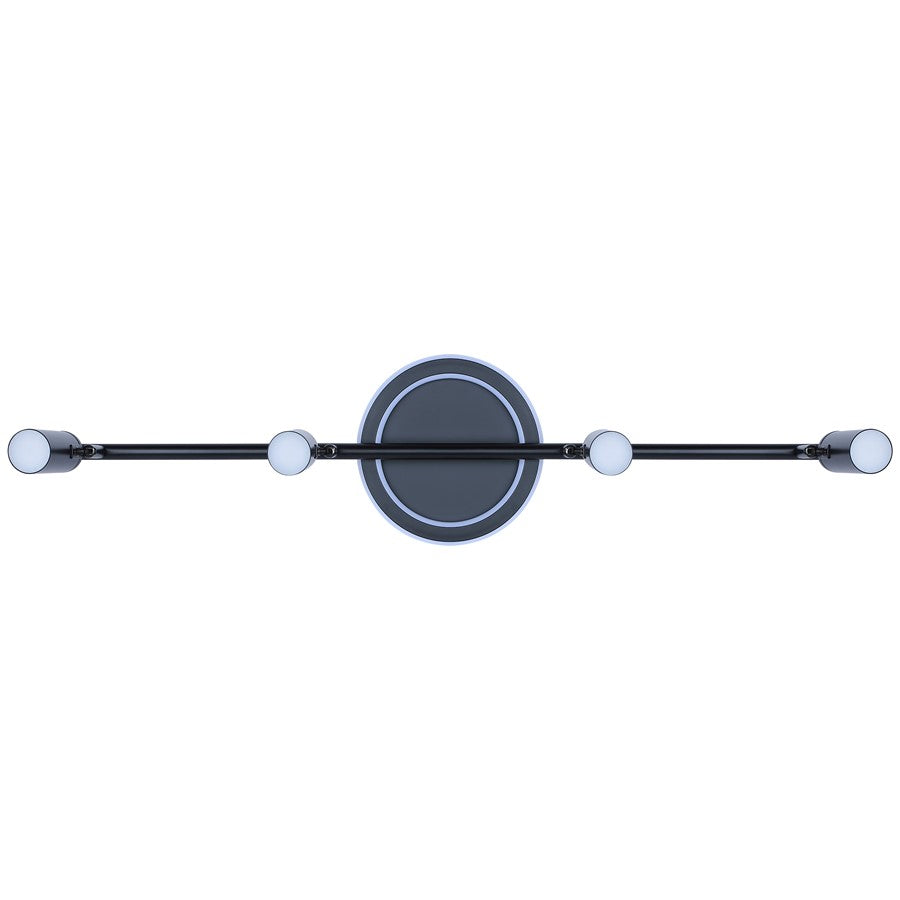 Canarm Denver 33in 4-Light LED Track Light | Matte Black Steel and Aluminum | Kitchen & Living Room | 33.25 x 7.5 x 7.5 in | Model LT314A04BK