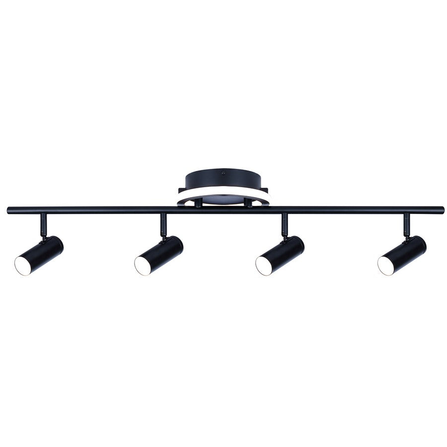 Canarm Denver 33in 4-Light LED Track Light | Matte Black Steel and Aluminum | Kitchen & Living Room | 33.25 x 7.5 x 7.5 in | Model LT314A04BK