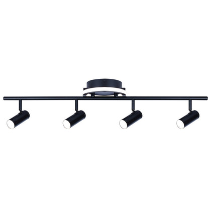 Canarm Denver 33in 4-Light LED Track Light | Matte Black Steel and Aluminum | Kitchen & Living Room | 33.25 x 7.5 x 7.5 in | Model LT314A04BK