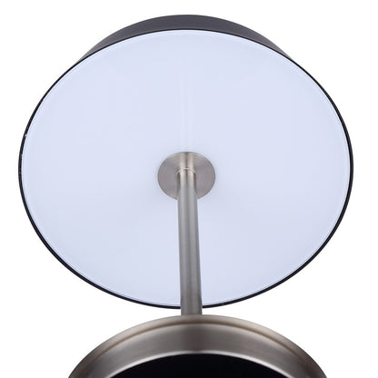 Canarm Jessa 14in 1-Light LED Table Lamp | Brushed Nickel and Black Metal | Bedroom & Office | 9 x 9 x 14.25 in | Model LTL263A14BKN