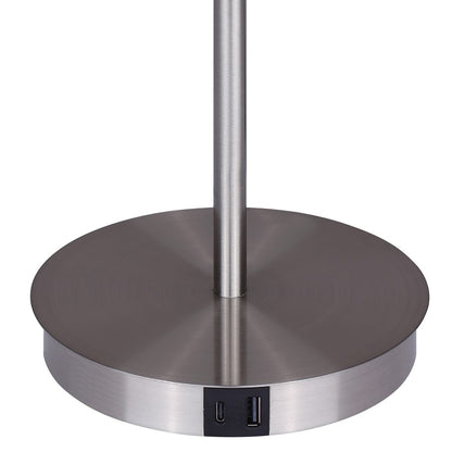 Canarm Jessa 14in 1-Light LED Table Lamp | Brushed Nickel and Black Metal | Bedroom & Office | 9 x 9 x 14.25 in | Model LTL263A14BKN