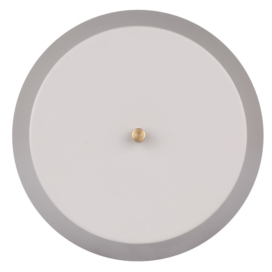 Canarm Jessa 9in 1-Light LED Table Lamp | Mid-Century Gold and Matte Grey with Opal Glass | Bedroom & Office Desk | 500 Lumens | Model LTL263A14GDG