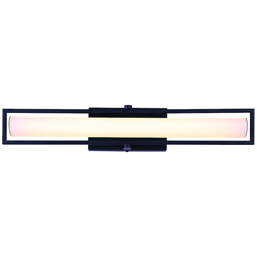 Canarm Jori 24.5in LED Vanity Light | Modern Black Finish | Bathroom & Powder Room | 24 x 3 x 4 in | Model LVL182A25BK