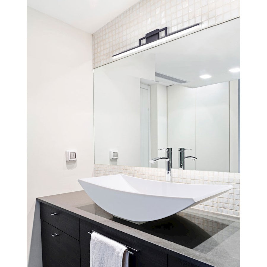 Canarm Caysen 36in LED Vanity Light | Matte Black Finish | Bathroom Vanity Lighting | 36 x 3.25 x 4.75 in | Model LVL208A36BK