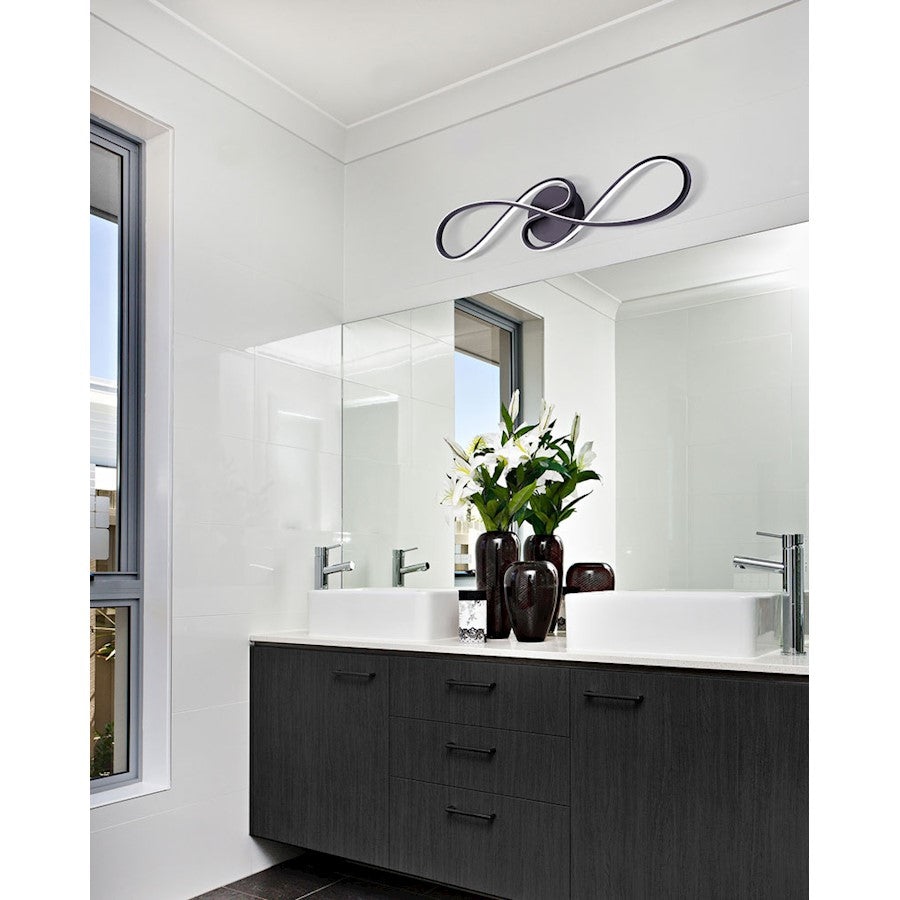 Canarm Ola 26in LED Vanity Light | Matte Black Minimalist Bath Bar | Bathroom & Powder Room | 26 x 3 x 6 in | Model LVL213A26BK