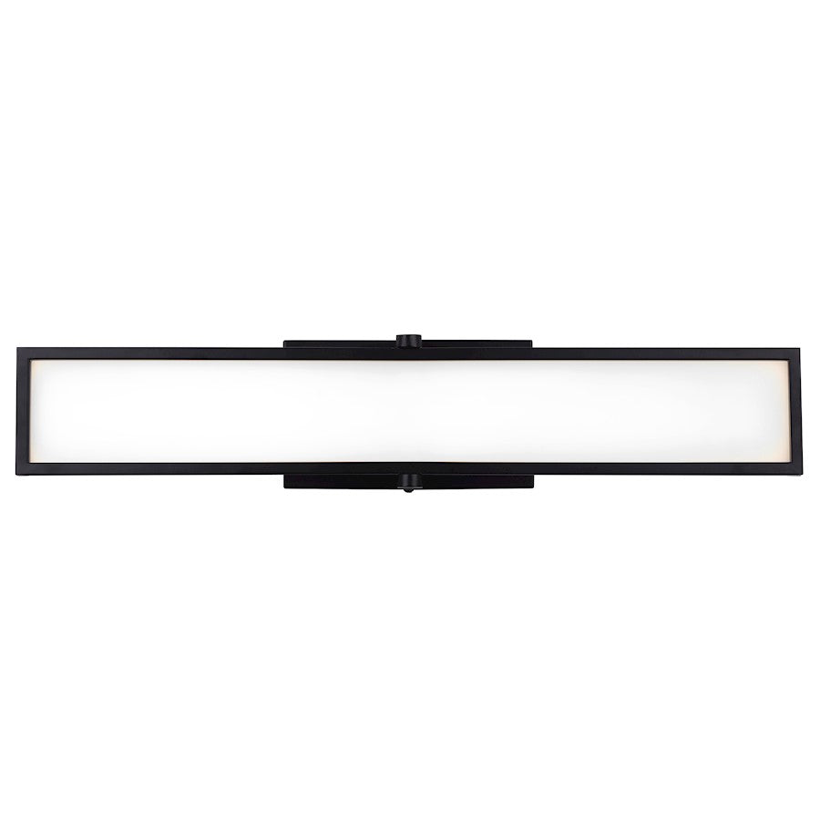 Canarm Pax 24in LED Vanity Light | Matte Black and Flat Opal Glass | Bathroom & Powder Room | 24 x 3 x 5 in | Model LVL229A24BK