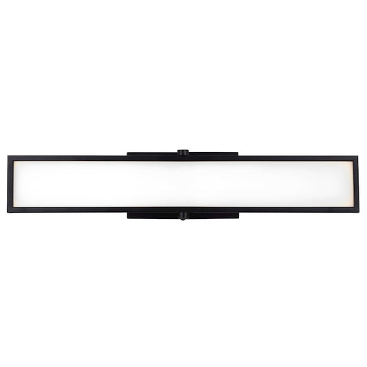 Canarm Pax 24in LED Vanity Light | Matte Black and Flat Opal Glass | Bathroom & Powder Room | 24 x 3 x 5 in | Model LVL229A24BK