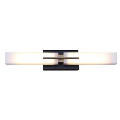 Canarm Hazel 24in 2-Light LED Vanity Light | Modern Matte Black and Gold Metal | Bathroom Vanity | 24 x 3.5 x 4.38 in | Model LVL289A24BKG