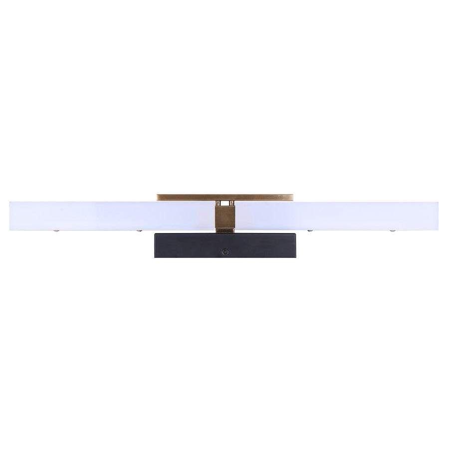 Canarm Hazel 24in 2-Light LED Vanity Light | Modern Matte Black and Gold Metal | Bathroom Vanity | 24 x 3.5 x 4.38 in | Model LVL289A24BKG