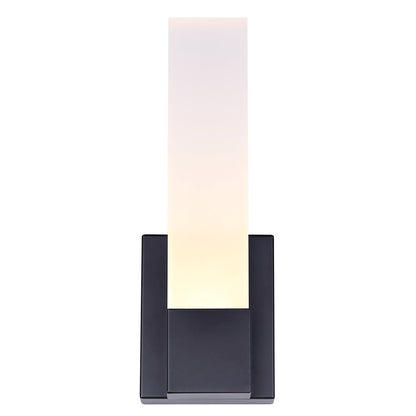 Canarm Farrow 4.75in 1-Light LED Wall Sconce | Modern Matte Black Metal | Bathroom & Hallway Accent | 4.75 x 2.75 x 13.63 in | Model LVL291A01BK