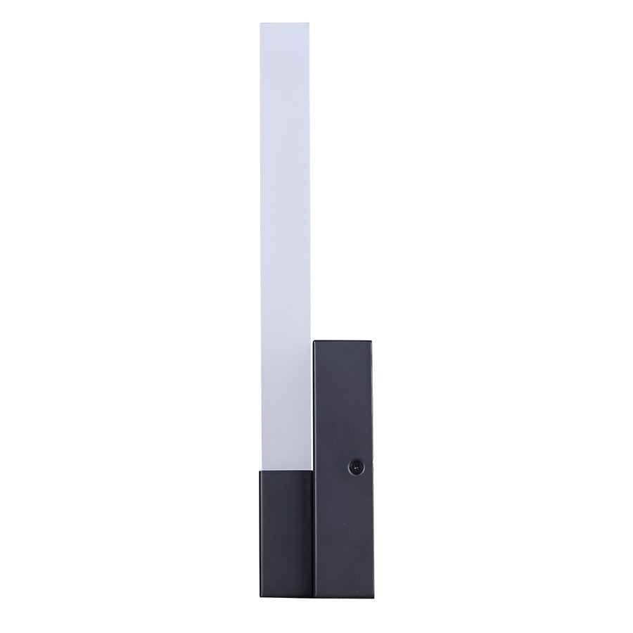 Canarm Farrow 4.75in 1-Light LED Wall Sconce | Modern Matte Black Metal | Bathroom & Hallway Accent | 4.75 x 2.75 x 13.63 in | Model LVL291A01BK