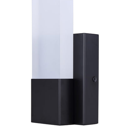 Canarm Farrow 4.75in 1-Light LED Wall Sconce | Modern Matte Black Metal | Bathroom & Hallway Accent | 4.75 x 2.75 x 13.63 in | Model LVL291A01BK