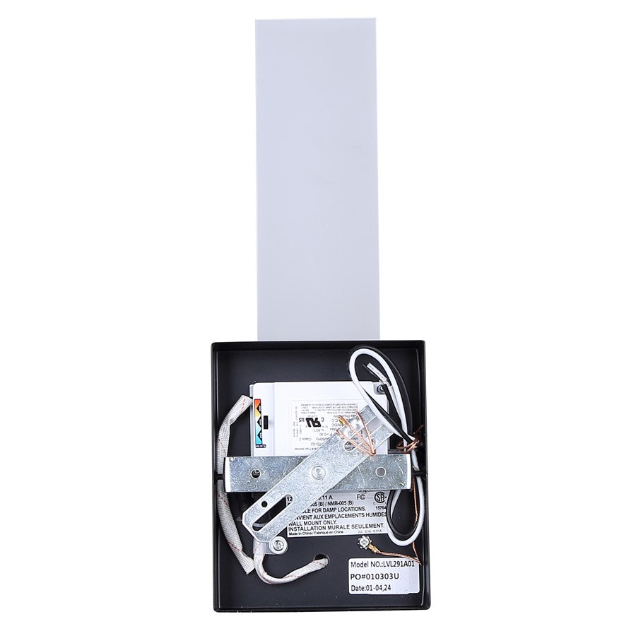 Canarm Farrow 4.75in 1-Light LED Wall Sconce | Modern Matte Black Metal | Bathroom & Hallway Accent | 4.75 x 2.75 x 13.63 in | Model LVL291A01BK