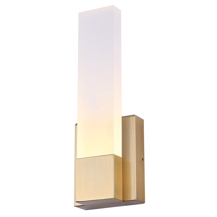 Canarm Farrow 4.75in 1-Light LED Wall Sconce | Modern Gold Metal | Bathroom & Hallway Accent | 4.75 x 2.75 x 13.63 in | Model LVL291A01GD