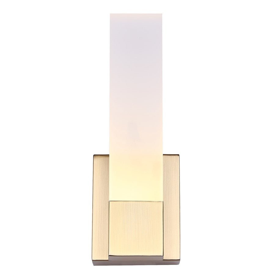 Canarm Farrow 4.75in 1-Light LED Wall Sconce | Modern Gold Metal | Bathroom & Hallway Accent | 4.75 x 2.75 x 13.63 in | Model LVL291A01GD