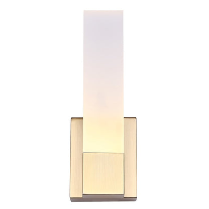 Canarm Farrow 4.75in 1-Light LED Wall Sconce | Modern Gold Metal | Bathroom & Hallway Accent | 4.75 x 2.75 x 13.63 in | Model LVL291A01GD