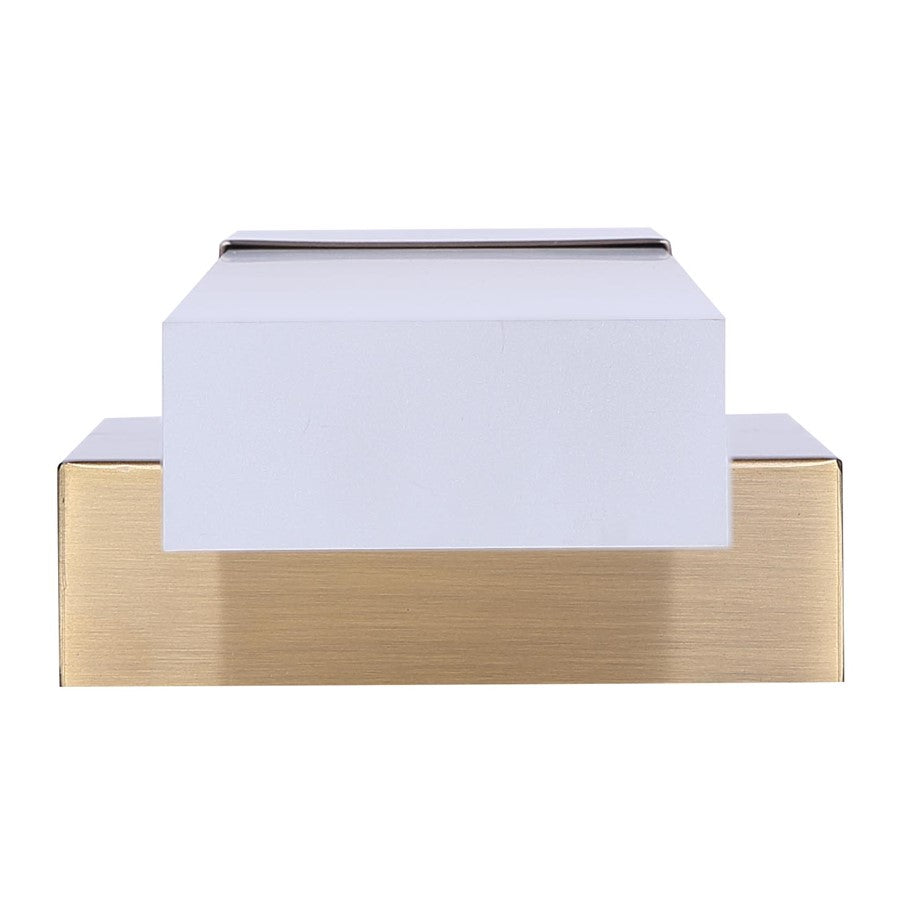 Canarm Farrow 4.75in 1-Light LED Wall Sconce | Modern Gold Metal | Bathroom & Hallway Accent | 4.75 x 2.75 x 13.63 in | Model LVL291A01GD