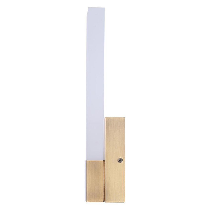 Canarm Farrow 4.75in 1-Light LED Wall Sconce | Modern Gold Metal | Bathroom & Hallway Accent | 4.75 x 2.75 x 13.63 in | Model LVL291A01GD