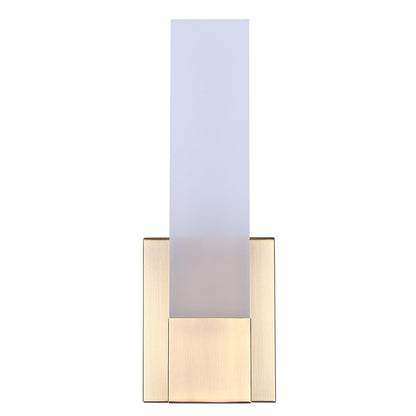 Canarm Farrow 4.75in 1-Light LED Wall Sconce | Modern Gold Metal | Bathroom & Hallway Accent | 4.75 x 2.75 x 13.63 in | Model LVL291A01GD