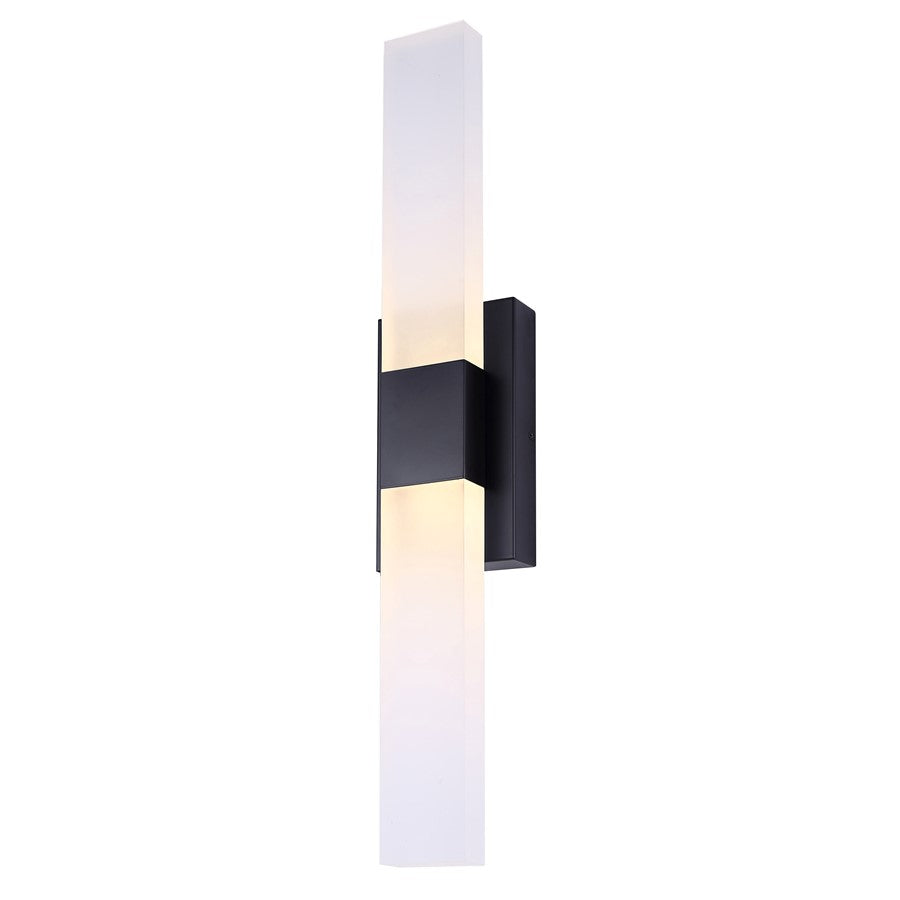 Canarm Farrow 25.25in 2-Light LED Vanity Light | Modern Matte Black Metal | Bathroom & Powder Room | 4.75 x 2.38 x 25.25 in | Model LVL291A02BK