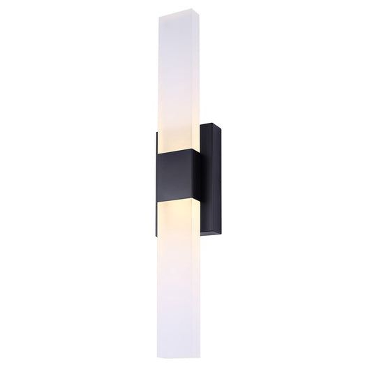 Canarm Farrow 25.25in 2-Light LED Vanity Light | Modern Matte Black Metal | Bathroom & Powder Room | 4.75 x 2.38 x 25.25 in | Model LVL291A02BK