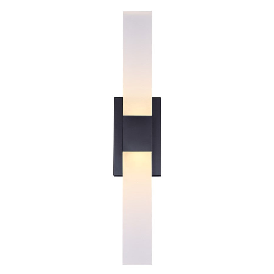Canarm Farrow 25.25in 2-Light LED Vanity Light | Modern Matte Black Metal | Bathroom & Powder Room | 4.75 x 2.38 x 25.25 in | Model LVL291A02BK