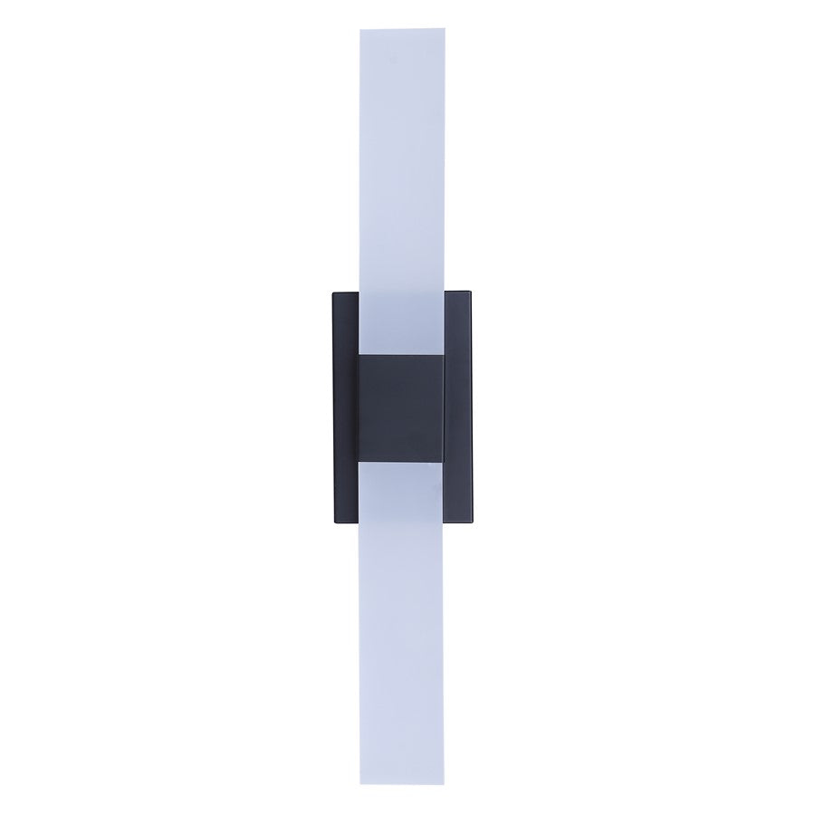 Canarm Farrow 25.25in 2-Light LED Vanity Light | Modern Matte Black Metal | Bathroom & Powder Room | 4.75 x 2.38 x 25.25 in | Model LVL291A02BK