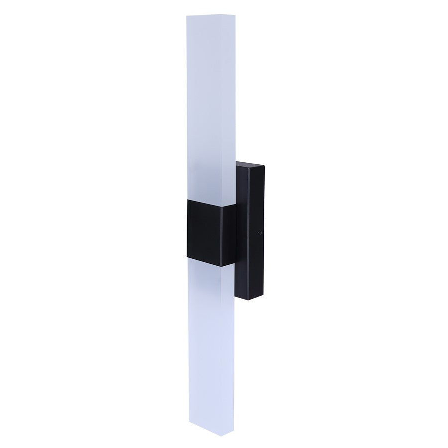 Canarm Farrow 25.25in 2-Light LED Vanity Light | Modern Matte Black Metal | Bathroom & Powder Room | 4.75 x 2.38 x 25.25 in | Model LVL291A02BK