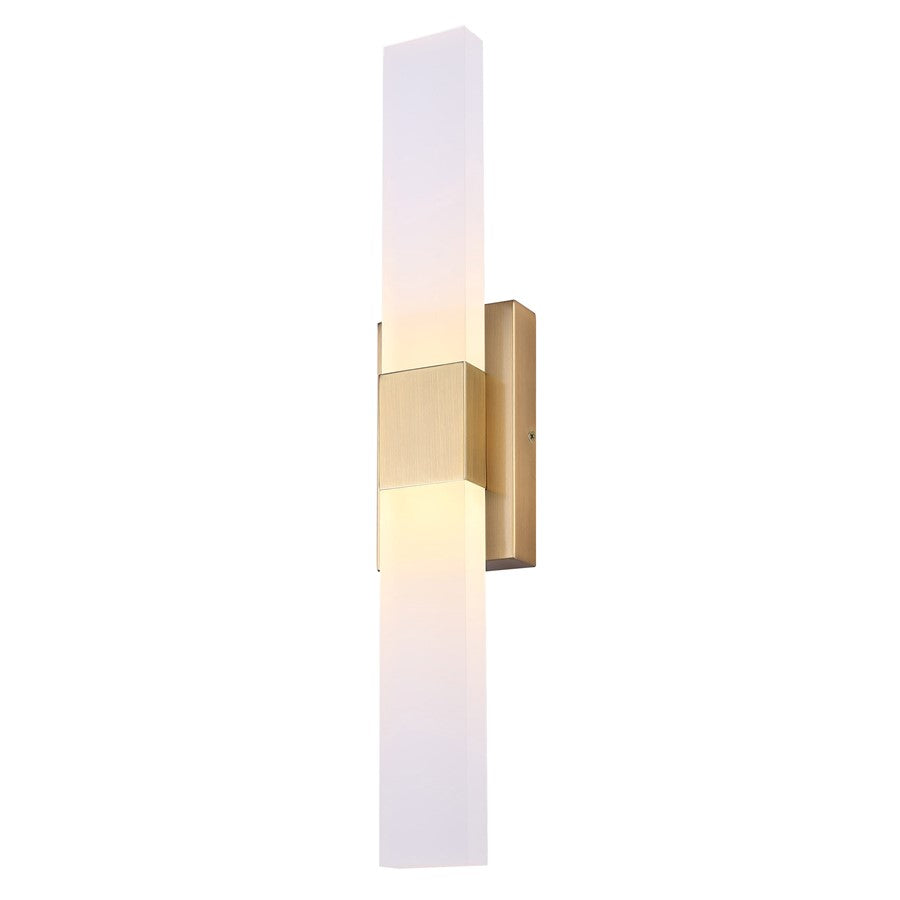 Canarm Farrow 24.88in 2-Light LED Vanity Light | Modern Gold Metal | Bathroom & Powder Room | 4.75 x 2.75 x 24.88 in | Model LVL291A02GD