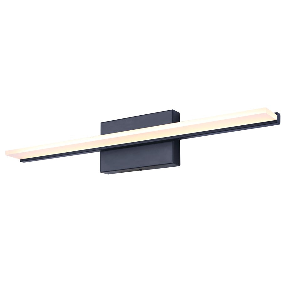Canarm Madison 24.13in 1-Light LED Vanity Light | Modern Matte Black Steel | Bathroom & Dressing Area | 24.13 x 3.75 x 4.38 in | Model LVL327A24BK