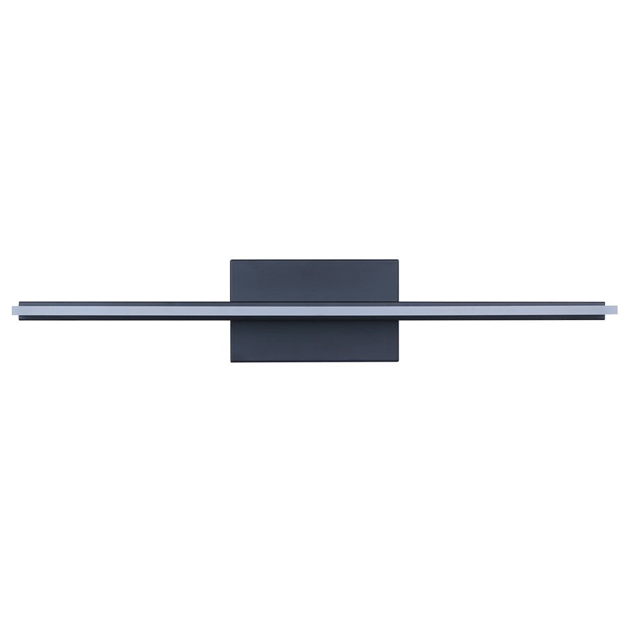 Canarm Madison 24.13in 1-Light LED Vanity Light | Modern Matte Black Steel | Bathroom & Dressing Area | 24.13 x 3.75 x 4.38 in | Model LVL327A24BK